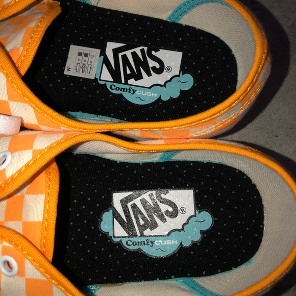 NEW Mens Vans Comfycush Authentic Checker Orange - Picture 4 of 5